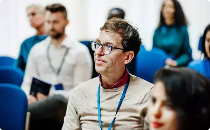 Man attentively listening during a court-ordered alcohol awareness class